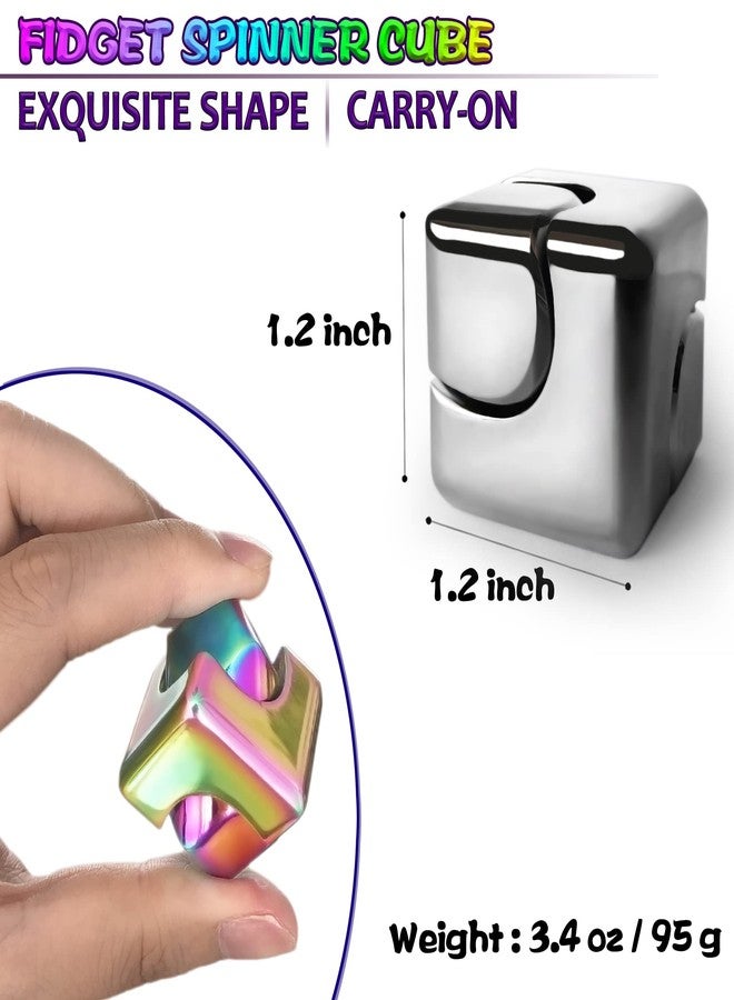 Dr.Kbder Fidget Spinner Toys Cube Adults, Easter Basket Stuffers for Teens Metal EDC Cool Desk Gadgets Office Toys Small Anxiety Figette Sensory Toy, ADHD Tool Fingears Figet Stress Valentine Gift for Boys - Image 2
